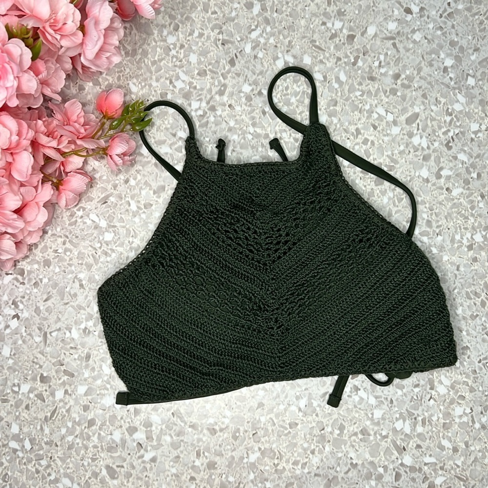 Olive green, bathing suit top
